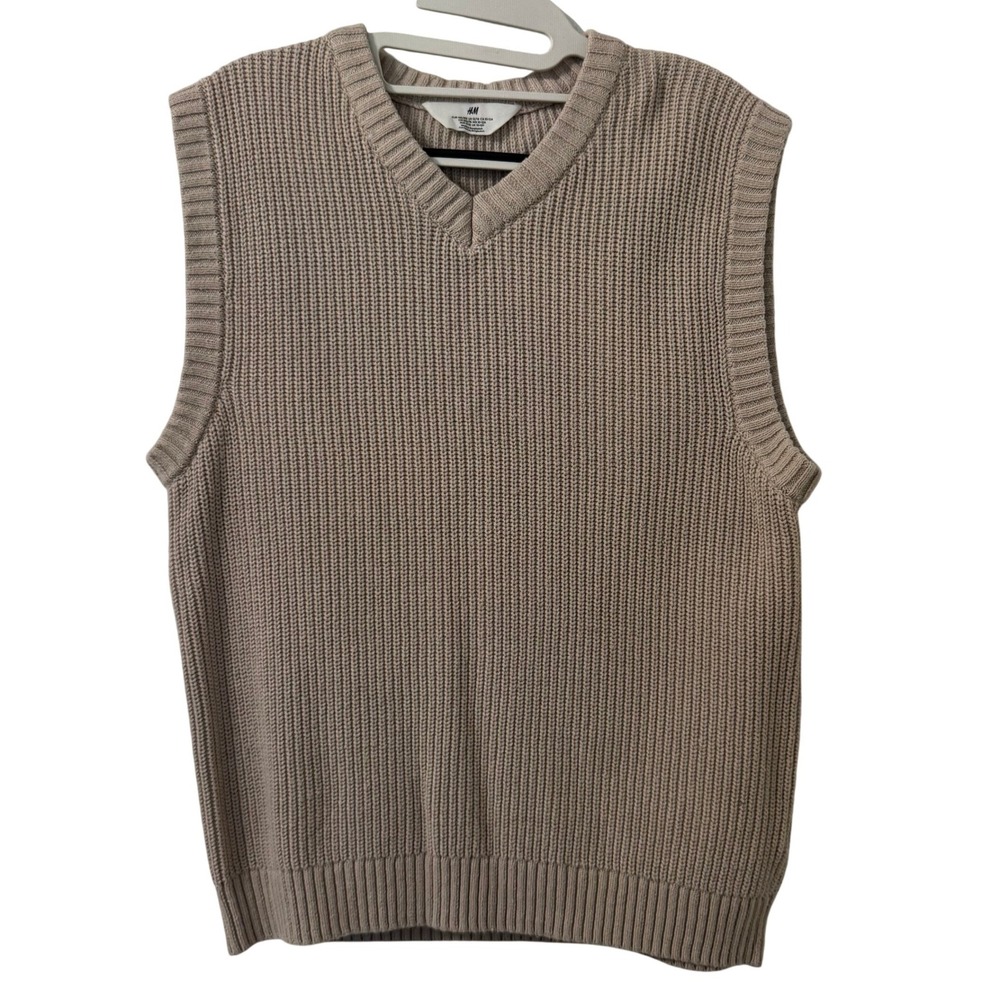 H&M Knit Vest Beige Size 12/14 Years Minimalist Church Preppy Modern